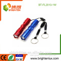 Mini Size Multi-color Handmade Matal Promotional OEM Customized 1W AA Battery Powered Small promotional flashlight keyring